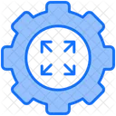 Arriba Engranaje Flecha Icono