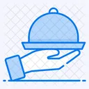 Essensservice Tablett Server Cloche Symbol