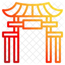 Gate Paifang Architecture Chinese New Year Landmark Icon