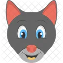 Negro Gatito Cara Icon