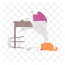 Gato Desorden Mantel Icono