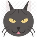 Gato Azul Ruso Pelaje Plateado Ojos Verdes Icono