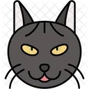 Gato Azul Ruso Pelaje Plateado Ojos Verdes Icono
