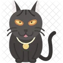 Gato Azul Ruso Pelaje Plateado Ojos Verdes Icono
