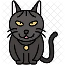 Gato Azul Ruso Pelaje Plateado Ojos Verdes Icono
