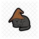 Un Gato Brujo Perfecto Para Halloween Lindo Icono
