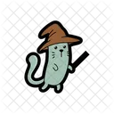Un Gato Brujo Perfecto Para Halloween Lindo Icono