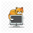 Gato en la computadora  Icono