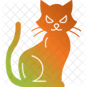Gato Enojado Halloween Espeluznante Icono