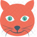 Malvado Gato Cara Icono