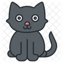 Gato Negro Gato Halloween Icono
