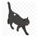 Gato Preto Gato Malvado Gato De Halloween Ícone
