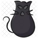 Cara De Gato Gato Malvado Gato De Halloween Ícone