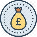 Gbp British Money Bag Icon