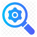 Gear System Magnifying Glass Icon