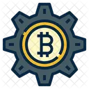 設定、歯車、ビットコイン アイコン