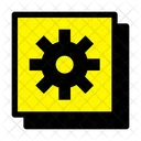 Gear Brutal Solid Icon