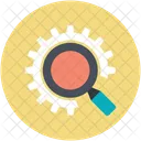 Gearwheel Investigation Magnifier Icon