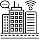 Turmgebaudeubertragung Gebaudeautomation Drahtlose Signalubertragung Symbol