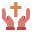 Gebet Kreuz Hand Symbol