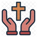 Gebet Kreuz Hand Symbol