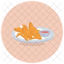 Gebratenes Huhn Gegrilltes Steak BBQ Stick Symbol