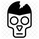 Gebrochener Schadel Bose Gruselig Icon
