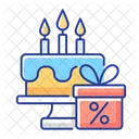 Geburtstagsrabatt Jubilaum Promo Symbol
