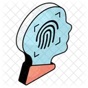 Fingerabdruck Des Gehirns Fingerabdruck Des Kopfes Biometrische Daten Symbol