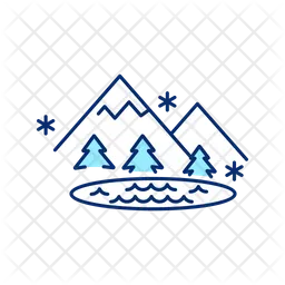 Zugefrorener Bergsee  Symbol