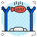 Gegrillter Fisch Meeresfruchte Mahlzeit Symbol