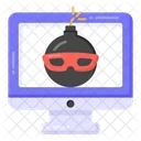 Gehackter Bildschirm Gehackter Monitor Gehackter PC Symbol