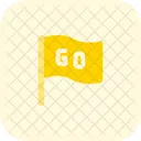 Gehe Flagge Zwei Gehe Flagge Startflagge Symbol