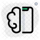 Gehirn-Smartphone  Symbol