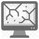 Geknackter Monitor Geknackter Computer Geknackter Symbol