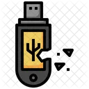 Geknackter USB  Symbol