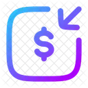 Geld-Empfangs-Quadrat  Symbol