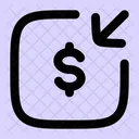 Geld-Empfangs-Quadrat  Icon