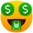 Geldmundgesicht Emoji Emotion Symbol