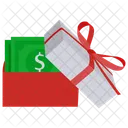 Geld schenken  Symbol