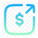 Geld senden Quadrat  Symbol