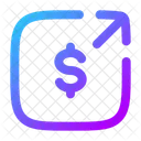 Geld-Senden-Quadrat  Symbol