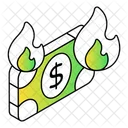 Geld verbrennen  Symbol