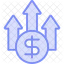 Geld Wachst Duotone Liniensymbol Symbol