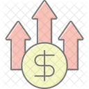 Geld Wachst Lineares Farbsymbol Symbol