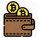 Brieftasche Geld Bitcoin Symbol