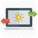 Geldfluss Cashflow Barzahlung Symbol