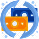Geldfluss Cashflow Geldnetzwerk Symbol