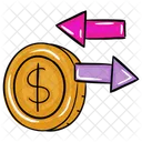 Geldtransfer Geldfluss Cashflow Symbol