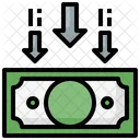 Geld reduzieren  Symbol